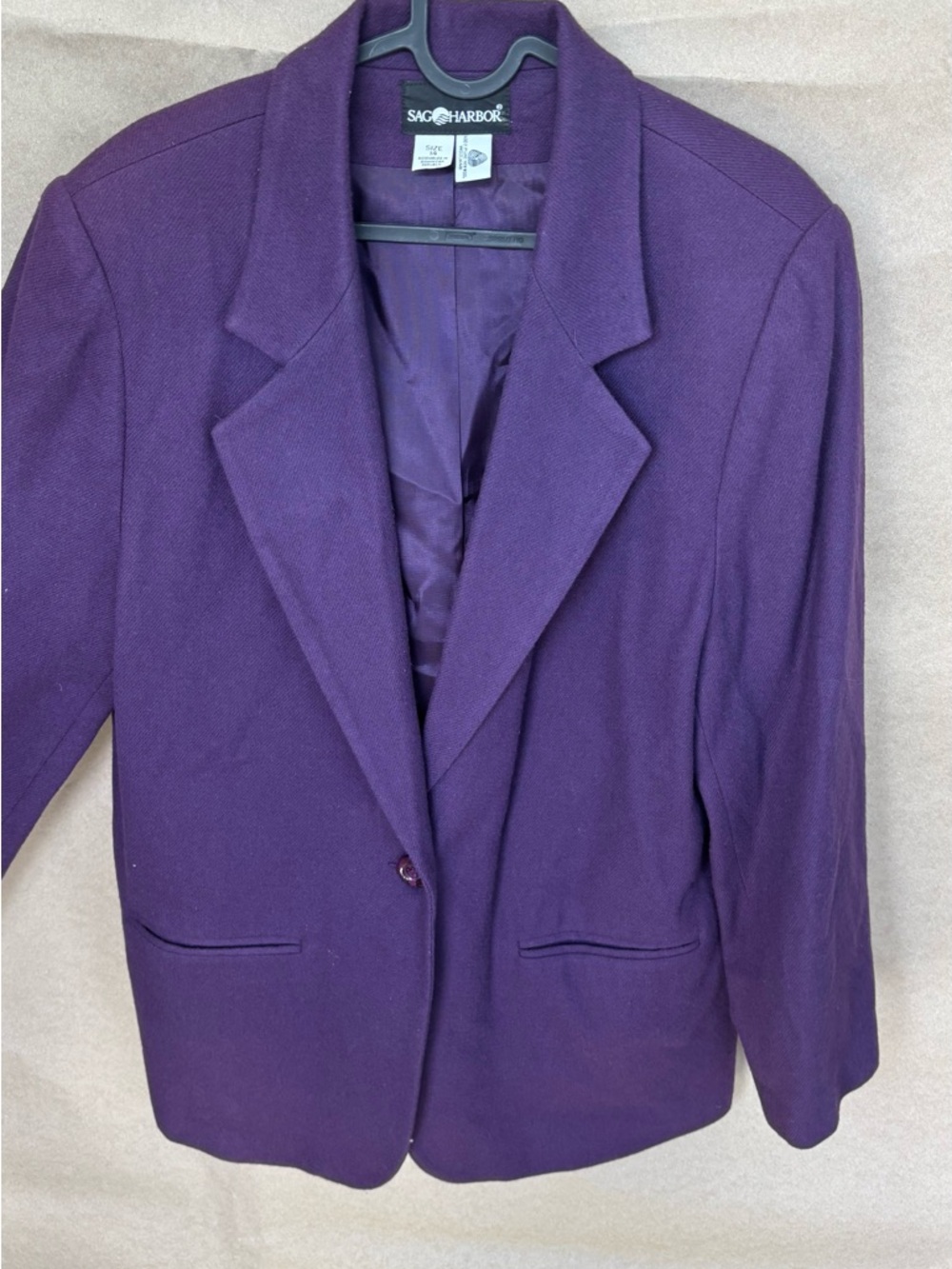Sag Harbor Purple Single-Button Blazer